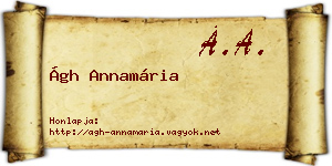 Ágh Annamária névjegykártya